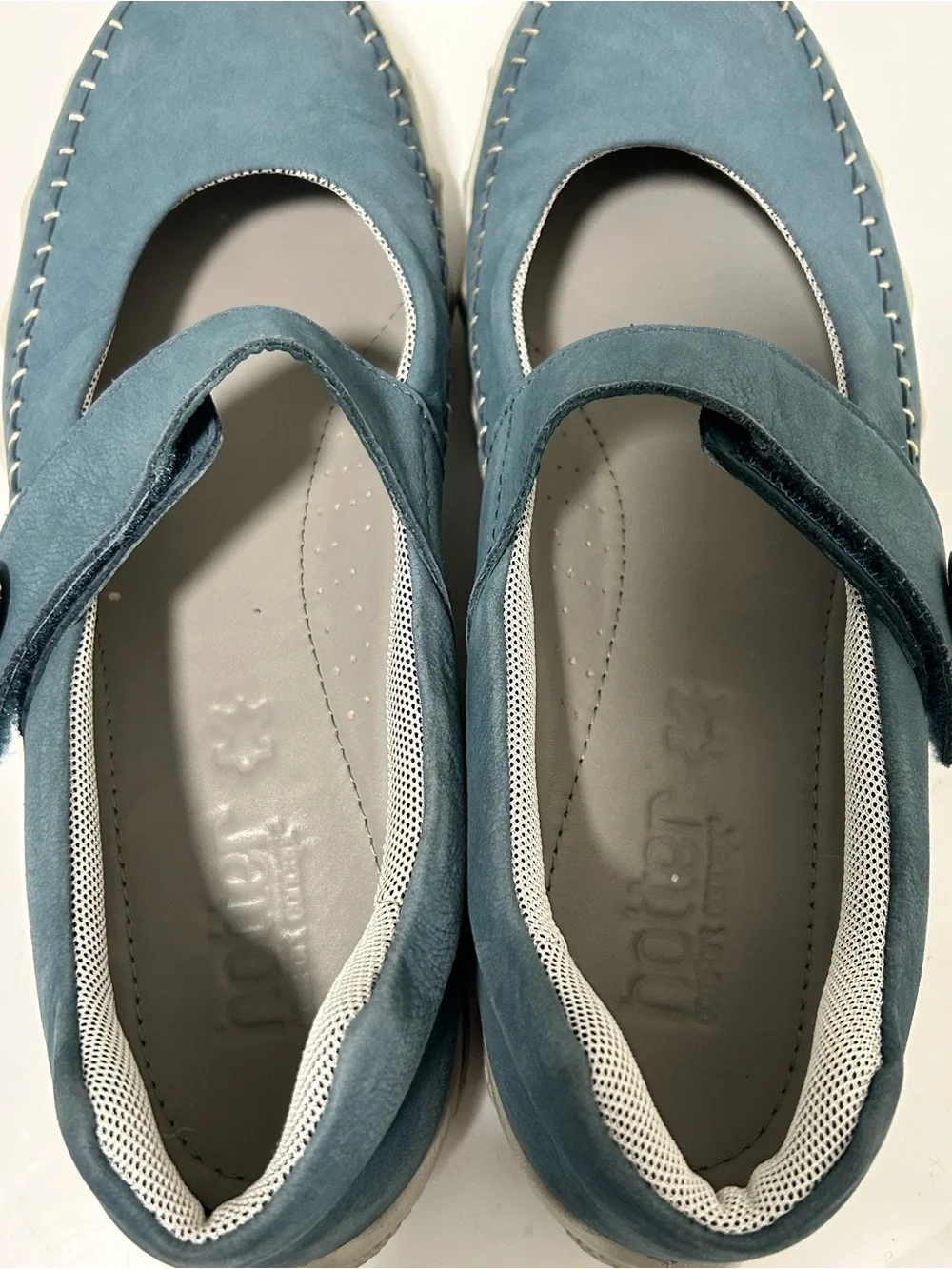 Hotter Suede Mary Jane Shoes Blue Size 9 US